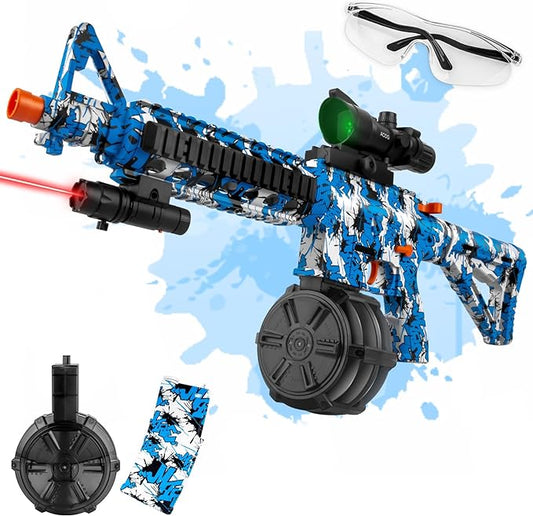 Large Gel Splatter Blaster for Orbeez with Goggles Suitable for Backyard Fun and Outdoor Team Shooting Games, Over 18+, Blue