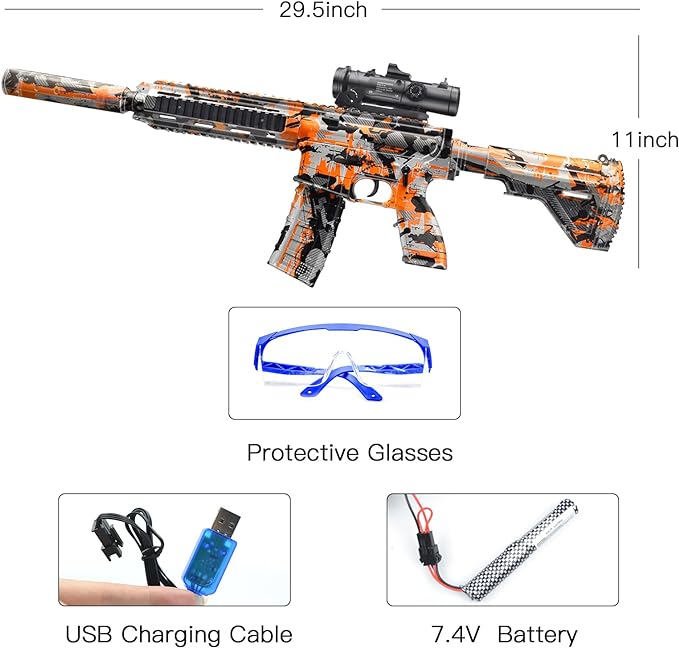Full Auto Outdoor Games Toy with 60000+, Team Games Toys - Ages 14+(Orange)