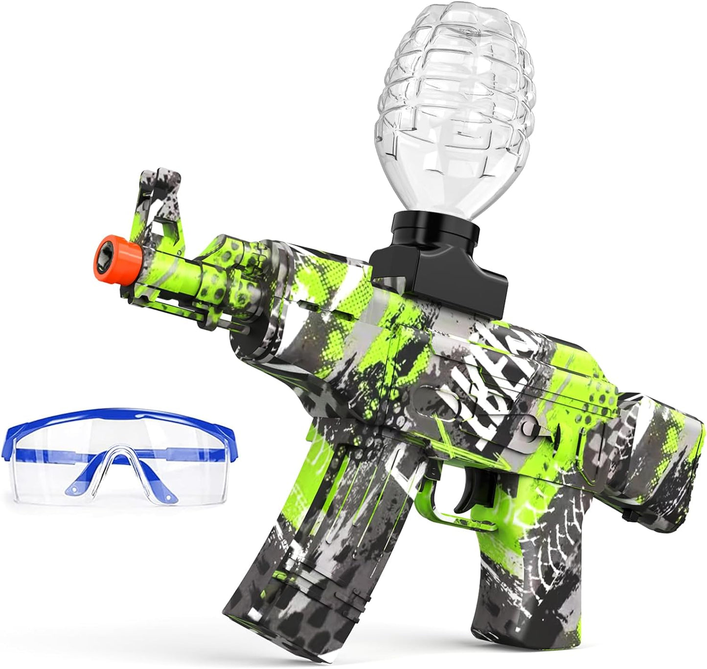 Anstoy Electric with Gel Ball Blaster AEG AKM-47 Splatter Ball Blaster for Splat Gun Automatic Outdoor Activities-Christmas Team Game, Ages 14+